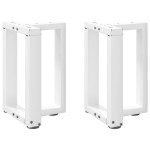 vidaXL Picioare pentru măsuță de cafea în formă de T, 2 buc., alb, 38x25x(42-43) cm, oțel