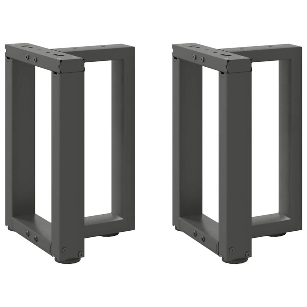 vidaXL Picioare pentru măsuță de cafea în formă de T, 2 buc., antracit, 38x25x(42-43) cm, oțel
