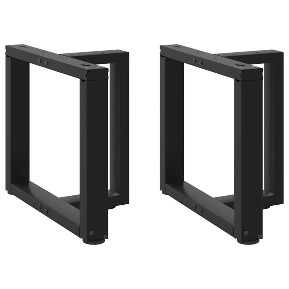 vidaXL Picioare pentru măsuță de cafea în formă de T, 2 buc., negru, 50x25x(42-43) cm, oțel