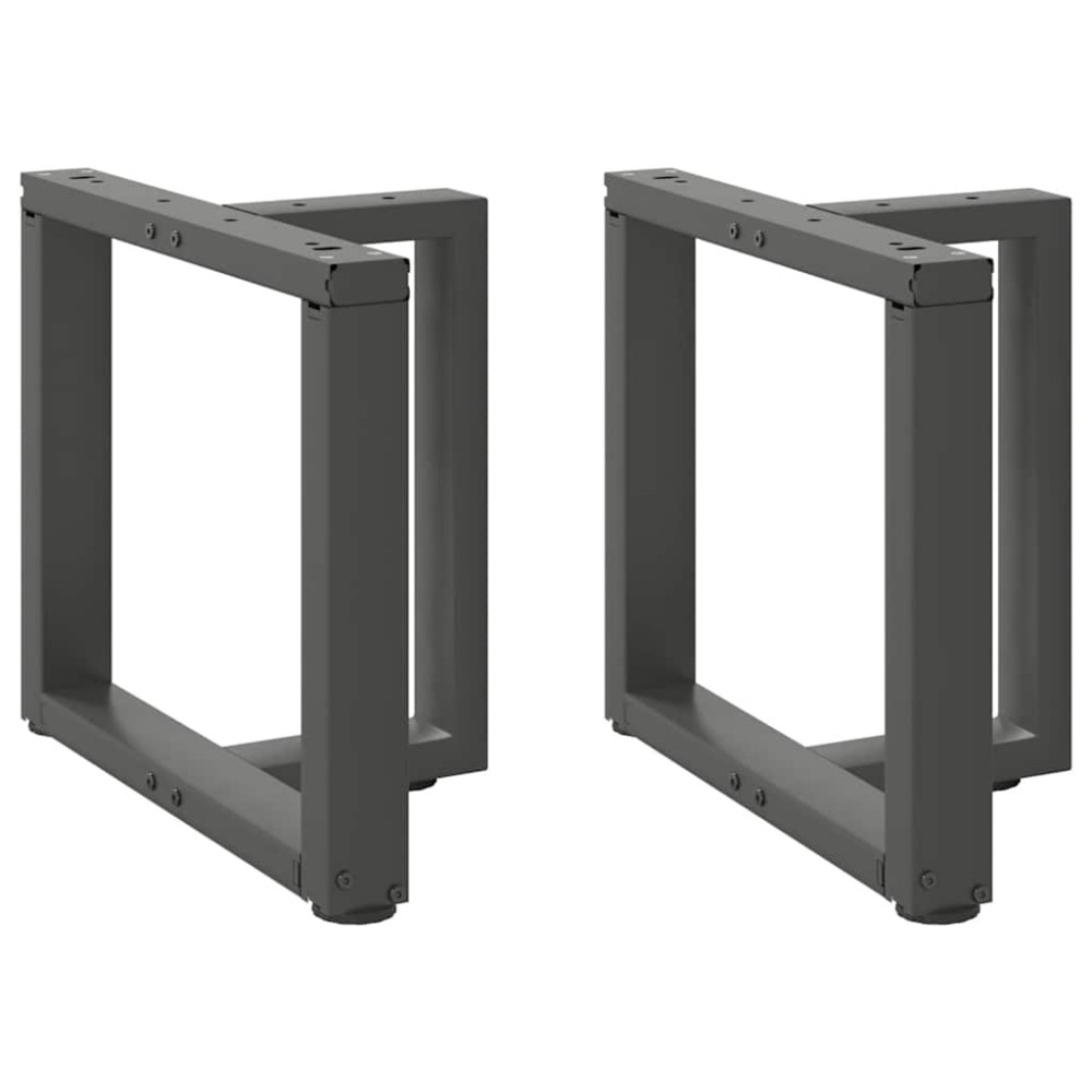 vidaXL Picioare pentru măsuță de cafea în formă de T, 2 buc., antracit, 50x25x(42-43) cm, oțel