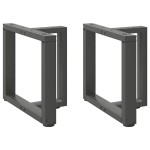 vidaXL Picioare pentru măsuță de cafea în formă de T, 2 buc., antracit, 50x25x(42-43) cm, oțel