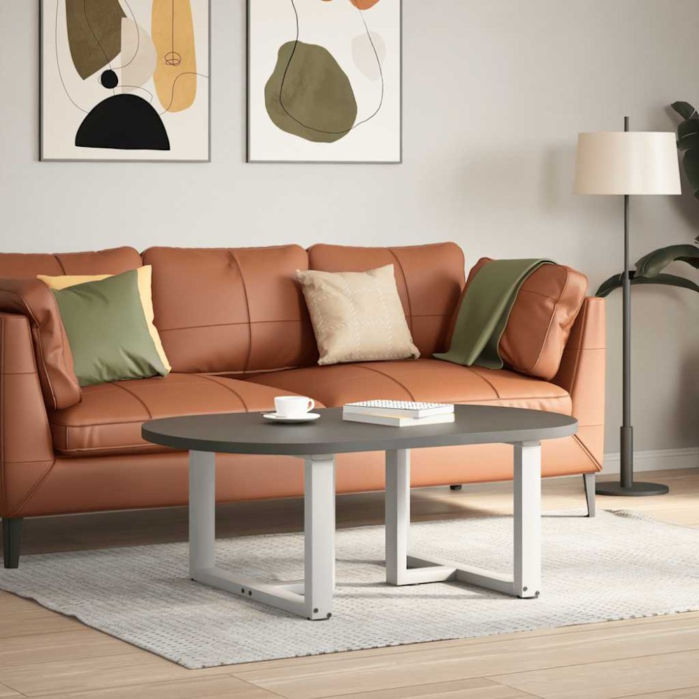 vidaXL Picioare pentru măsuță de cafea în formă de T, 2 buc., alb, 60x25x(42-43) cm, oțel