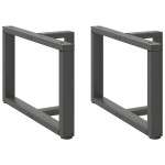 vidaXL Picioare pentru măsuță de cafea în formă de T, 2 buc., antracit, 60x25x(42-43) cm, oțel