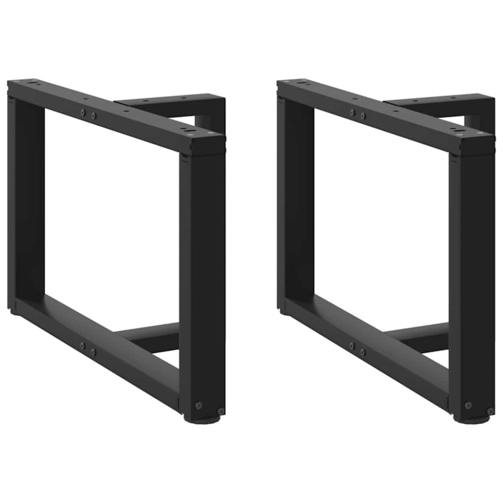 vidaXL Picioare pentru măsuță de cafea în formă de T, 2 buc., negru, 70x25x(42-43) cm, oțel