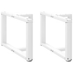 vidaXL Picioare pentru măsuță de cafea în formă de T, 2 buc., alb, 70x25x(42-43) cm, oțel