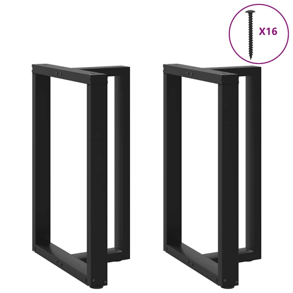 vidaXL Picioare de masă de bar în formă de T, 2 buc., negru, 60x35x(90-91) cm, oțel