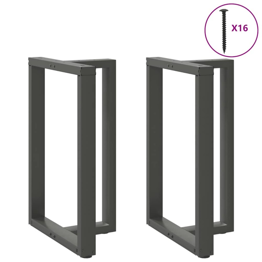vidaXL Picioare de masă de bar în formă de T, 2 buc., antracit, 60x35x(90-91) cm, oțel