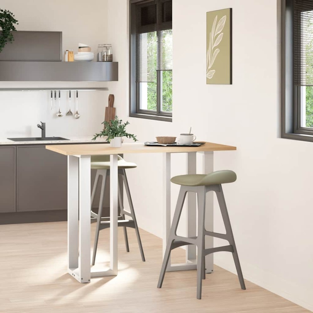vidaXL Picioare de masă de bar în formă de T, 2 buc., alb, 40x35x(100-101) cm, oțel