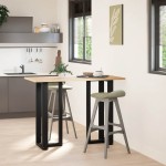 vidaXL Picioare de masă de bar în formă de T, 2 buc., negru, 50x35x(100-101) cm, oțel vidaXL Picioare de masă de bar în formă de T, 2 buc., negru, 50x35x(100-101) cm, oțel