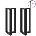 vidaXL Picioare de masă de bar în formă de T, 2 buc., negru, 50x35x(100-101) cm, oțel vidaXL Picioare de masă de bar în formă de T, 2 buc., negru, 50x35x(100-101) cm, oțel