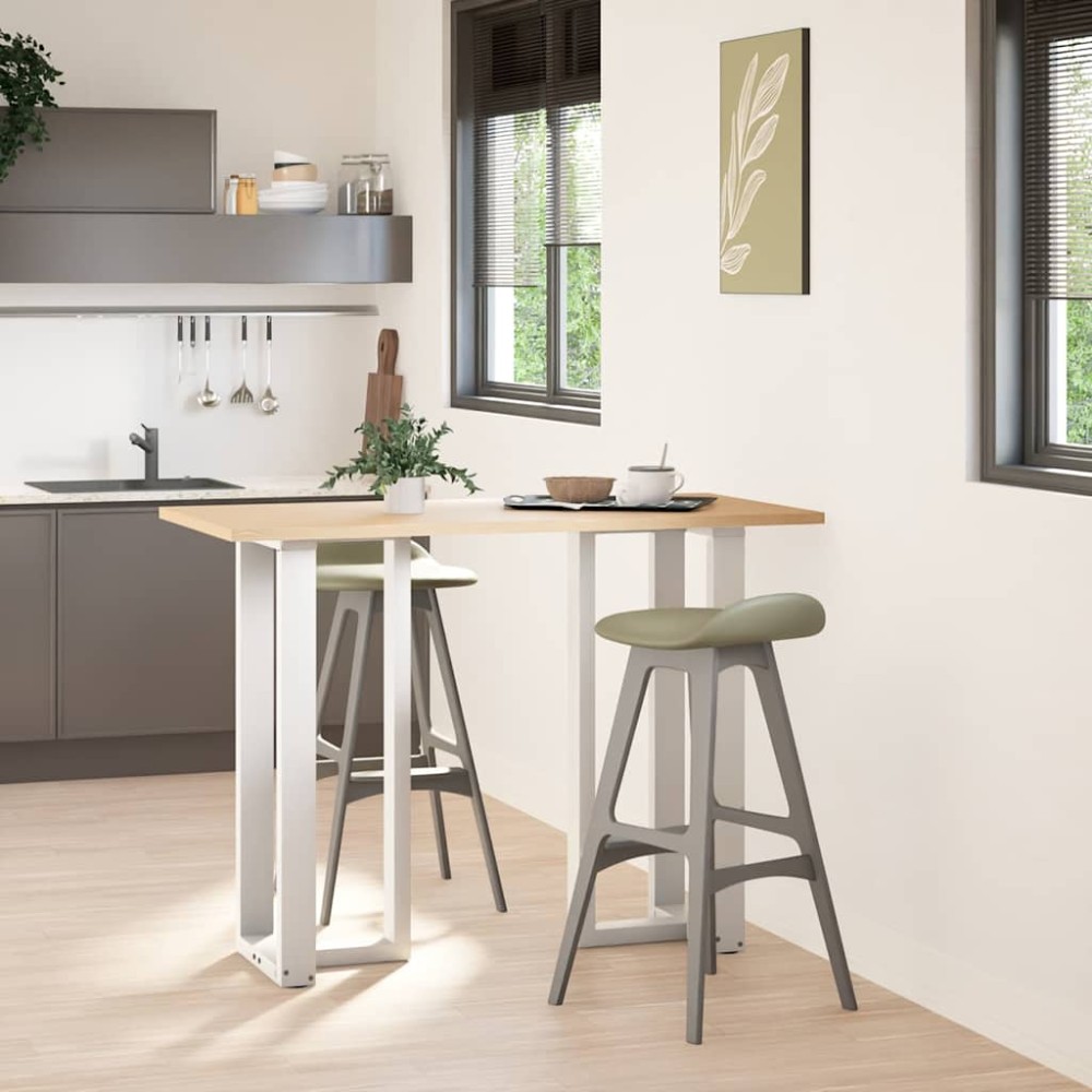 vidaXL Picioare de masă de bar în formă de T, 2 buc., alb, 50x35x(100-101) cm, oțel