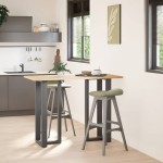 vidaXL Picioare de masă de bar în formă de T, 2 buc., antracit, 50x35x(100-101) cm, oțel vidaXL Picioare de masă de bar în formă de T, 2 buc., antracit, 50x35x(100-101) cm, oțel