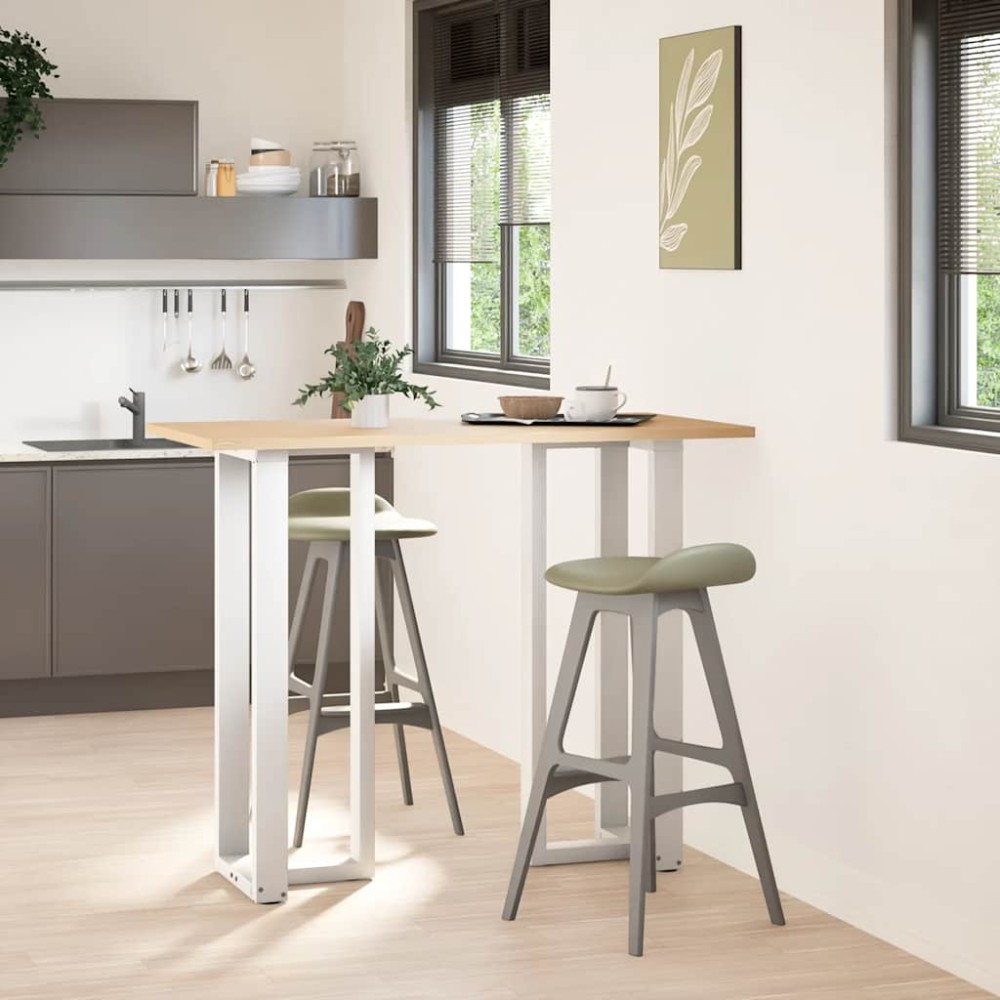 vidaXL Picioare de masă de bar în formă de T, 2 buc., alb, 50x35x(110-111) cm, oțel