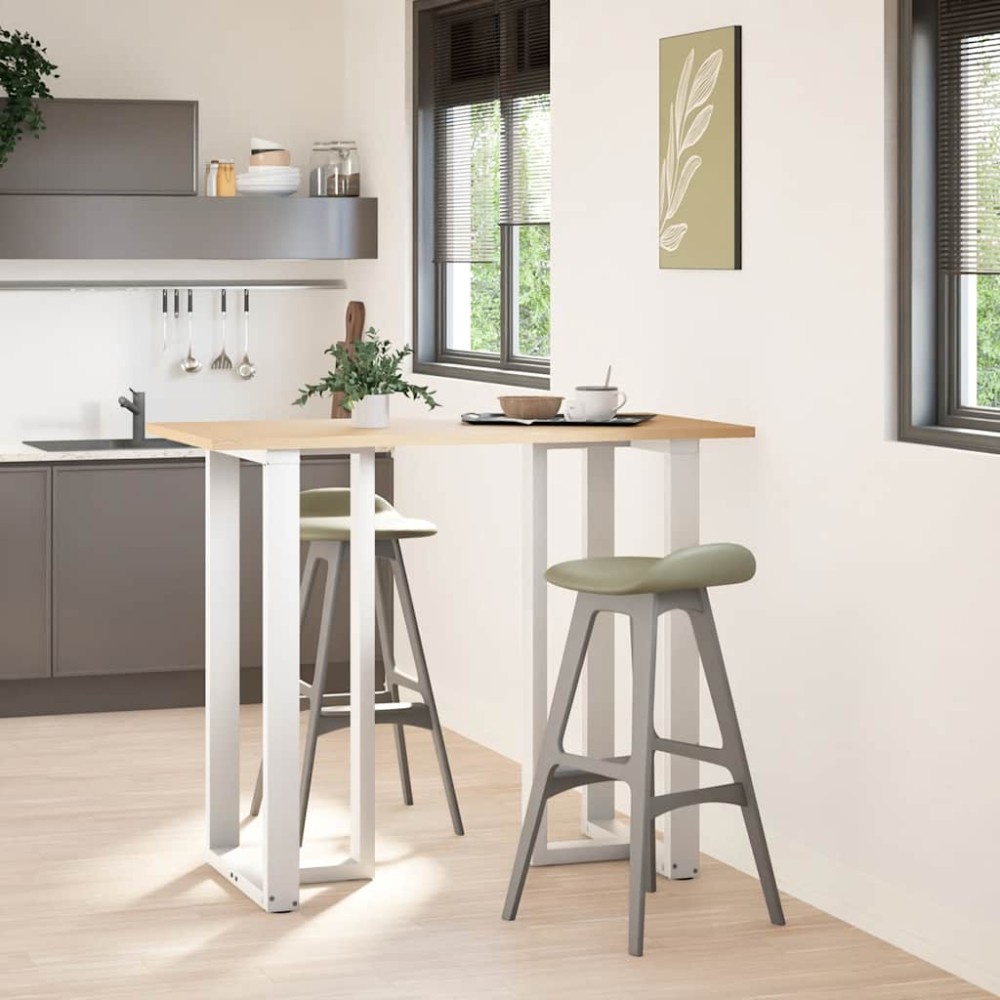 vidaXL Picioare de masă de bar în formă de T, 2 buc., alb, 60x35x(110-111) cm, oțel