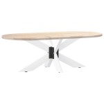 vidaXL Picior masă de cafea, formă de păianjen, alb, 98x58x(42-43) cm, oțel vidaXL Picior masă de cafea, formă de păianjen, alb, 98x58x(42-43) cm, oțel