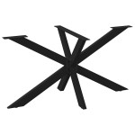 vidaXL Picior masă de sufragerie în formă de păianjen, negru, 150x78x(72-73) cm, oțel