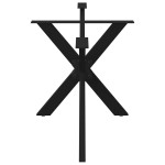 vidaXL Picior masă de sufragerie în formă de păianjen, negru, 150x78x(72-73) cm, oțel