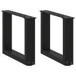 vidaXL Picioare pentru măsuță de cafea în formă de U, 2 buc., negru, 30x(30-31) cm, oțel