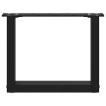 vidaXL Picioare pentru măsuță de cafea în formă de U, 2 buc., negru, 30x(30-31) cm, oțel