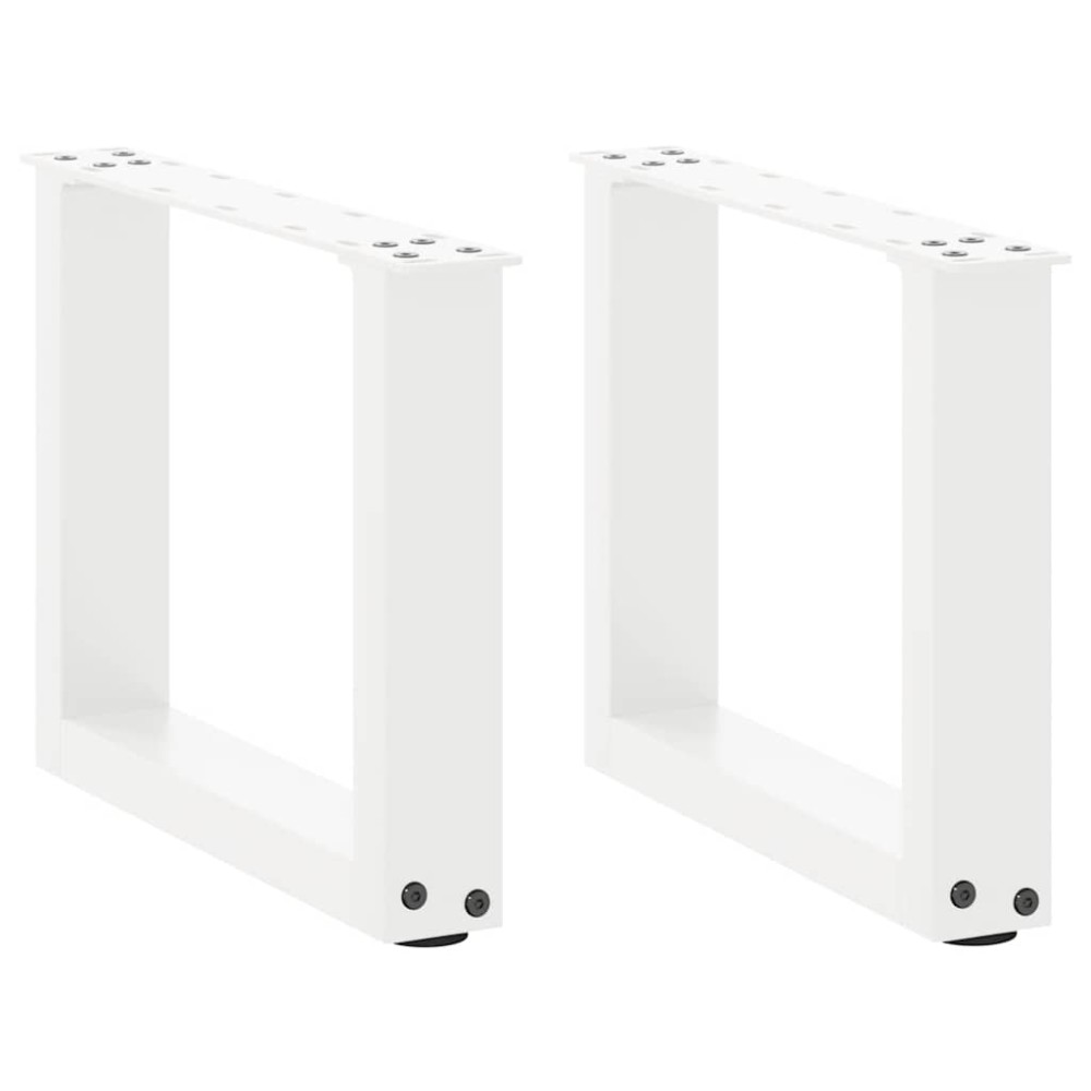 vidaXL Picioare pentru măsuță de cafea în formă de U, 2 buc., alb, 30x(30-31) cm, oțel