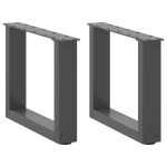 vidaXL Picioare pentru măsuță de cafea în formă de U, 2 buc., antracit, 30x(30-31) cm, oțel