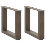 vidaXL Picioare pentru măsuță de cafea în formă de U, 2 buc., oțel natural, 30x(30-31) cm