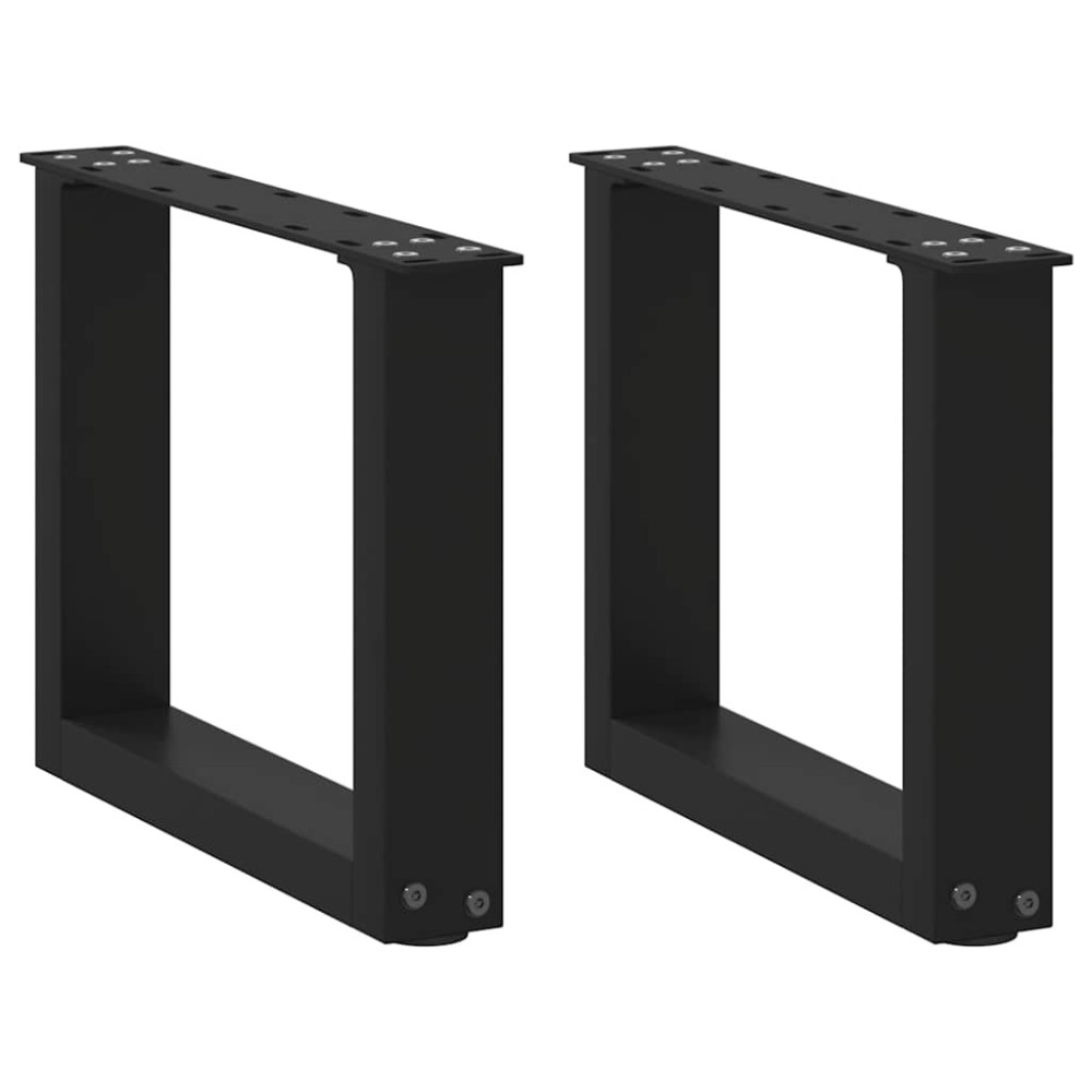 vidaXL Picioare pentru măsuță de cafea în formă de U, 2 buc., negru, 40x(30-31) cm, oțel