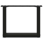 vidaXL Picioare pentru măsuță de cafea în formă de U, 2 buc., negru, 40x(30-31) cm, oțel