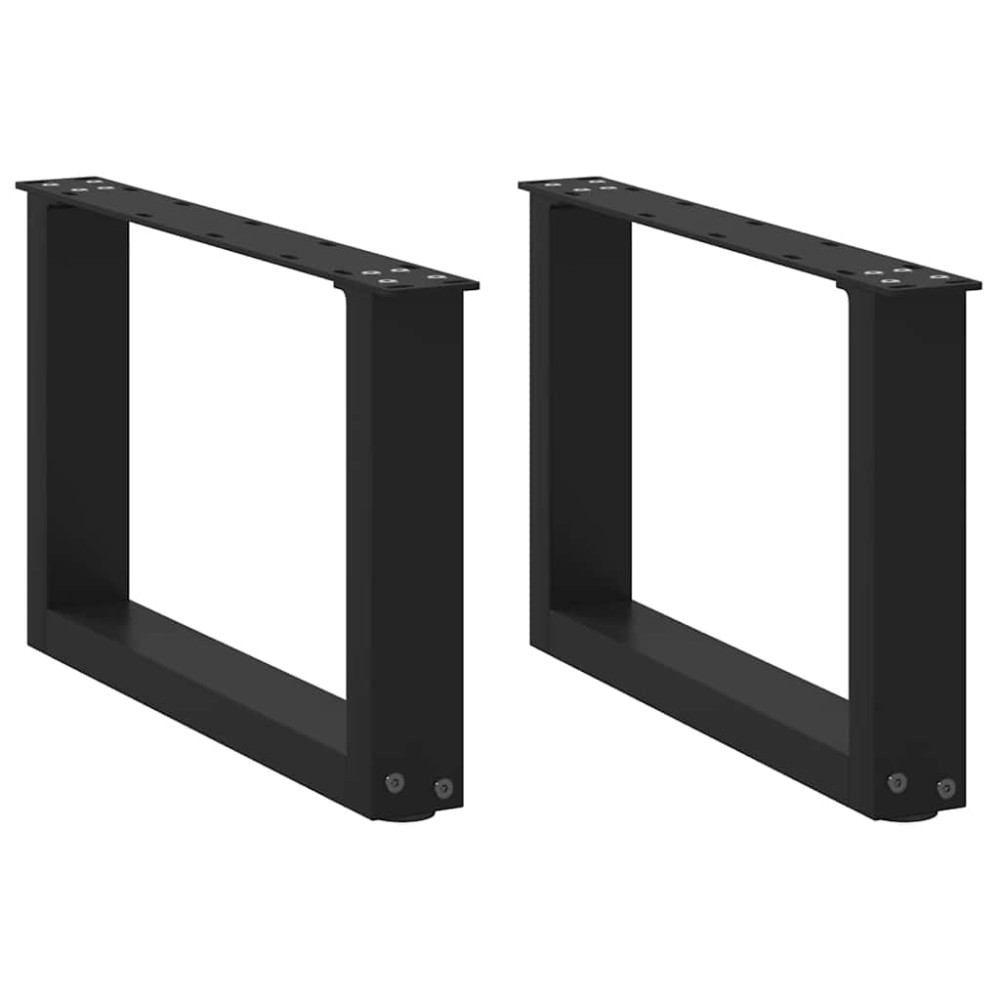 vidaXL Picioare pentru măsuță de cafea în formă de U, 2 buc., negru, 50x(30-31) cm, oțel