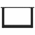 vidaXL Picioare pentru măsuță de cafea în formă de U, 2 buc., negru, 50x(30-31) cm, oțel