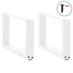 vidaXL Picioare pentru măsuță de cafea în formă de U, 2 buc., alb, 50x(30-31) cm, oțel