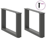 vidaXL Picioare pentru măsuță de cafea în formă de U, 2 buc., antracit, 50x(30-31) cm, oțel vidaXL Picioare pentru măsuță de cafea în formă de U, 2 buc., antracit, 50x(30-31) cm, oțel