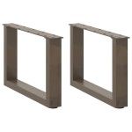 vidaXL Picioare pentru măsuță de cafea în formă de U, 2 buc., oțel natural, 50x(30-31) cm