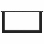vidaXL Picioare pentru măsuță de cafea în formă de U, 2 buc., negru, 60x(30-31) cm, oțel vidaXL Picioare pentru măsuță de cafea în formă de U, 2 buc., negru, 60x(30-31) cm, oțel