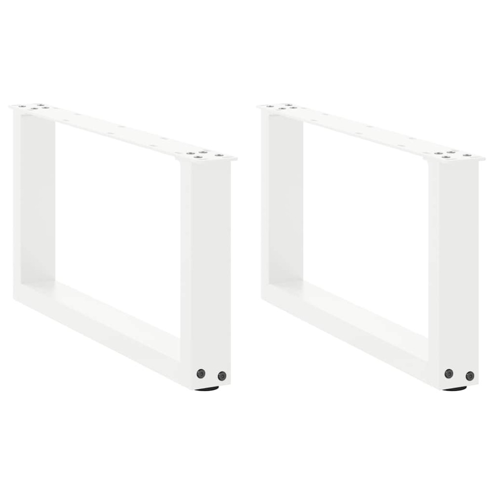 vidaXL Picioare pentru măsuță de cafea în formă de U, 2 buc., alb, 60x(30-31) cm, oțel