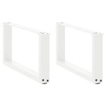 vidaXL Picioare pentru măsuță de cafea în formă de U, 2 buc., alb, 60x(30-31) cm, oțel vidaXL Picioare pentru măsuță de cafea în formă de U, 2 buc., alb, 60x(30-31) cm, oțel