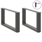 vidaXL Picioare pentru măsuță de cafea în formă de U, 2 buc., antracit, 60x(30-31) cm, oțel vidaXL Picioare pentru măsuță de cafea în formă de U, 2 buc., antracit, 60x(30-31) cm, oțel