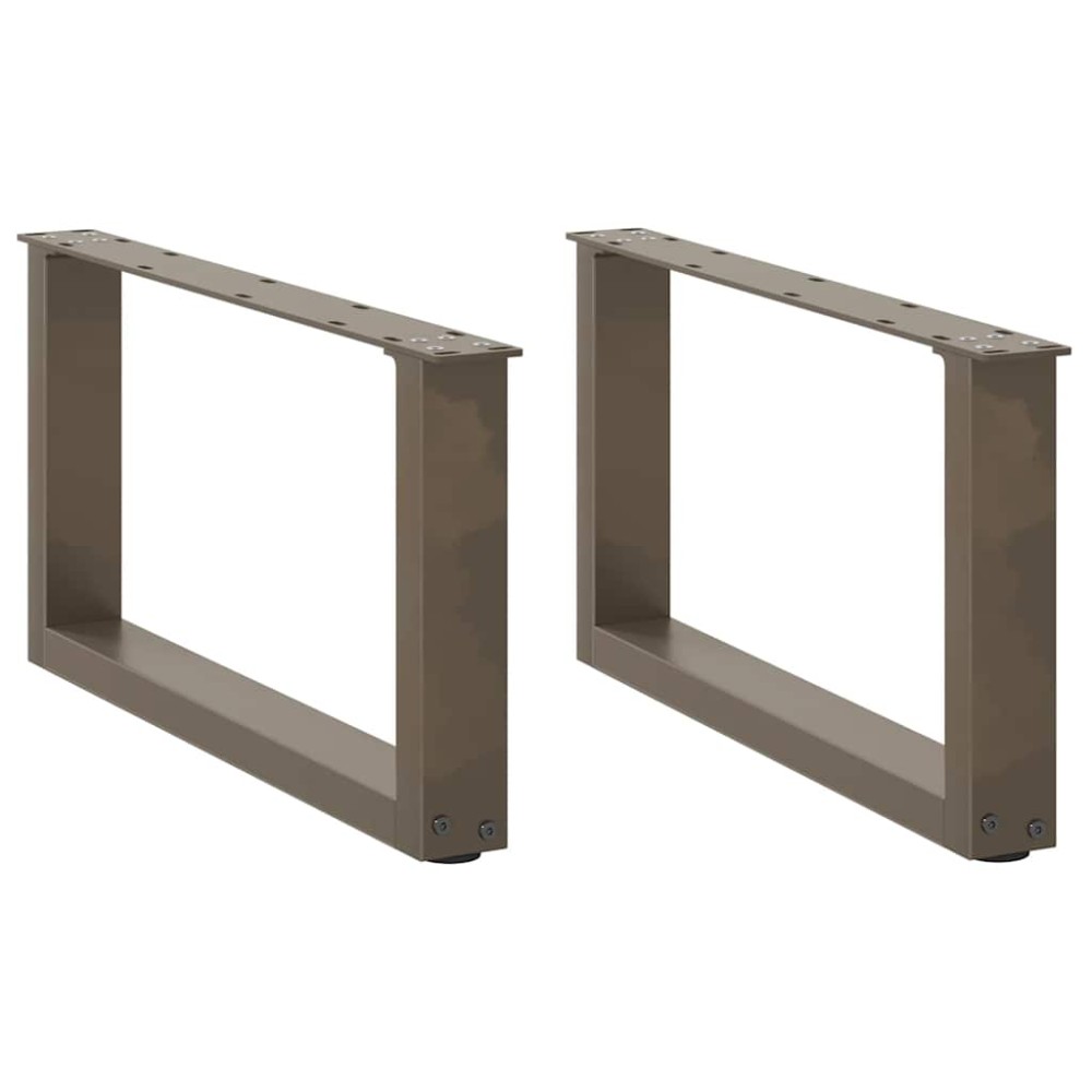 vidaXL Picioare pentru măsuță de cafea în formă de U, 2 buc., oțel natural, 60 x (30-31) cm