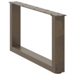 vidaXL Picioare pentru măsuță de cafea în formă de U, 2 buc., oțel natural, 60 x (30-31) cm