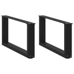 vidaXL Picioare pentru măsuță de cafea în formă de U, 2 buc., negru, 70x(30-31) cm, oțel vidaXL Picioare pentru măsuță de cafea în formă de U, 2 buc., negru, 70x(30-31) cm, oțel