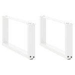 vidaXL Picioare pentru măsuță de cafea în formă de U, 2 buc., alb, 70x(30-31) cm, oțel