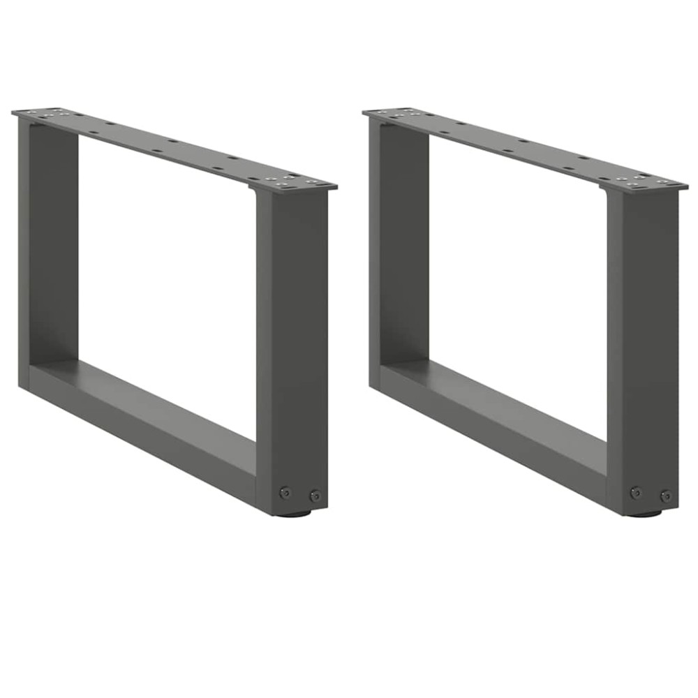 vidaXL Picioare pentru măsuță de cafea în formă de U, 2 buc., antracit, 70x(30-31) cm, oțel