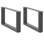 vidaXL Picioare pentru măsuță de cafea în formă de U, 2 buc., antracit, 70x(30-31) cm, oțel