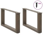vidaXL Picioare pentru măsuță de cafea în formă de U, 2 buc., oțel natural, 70x(30-31) cm