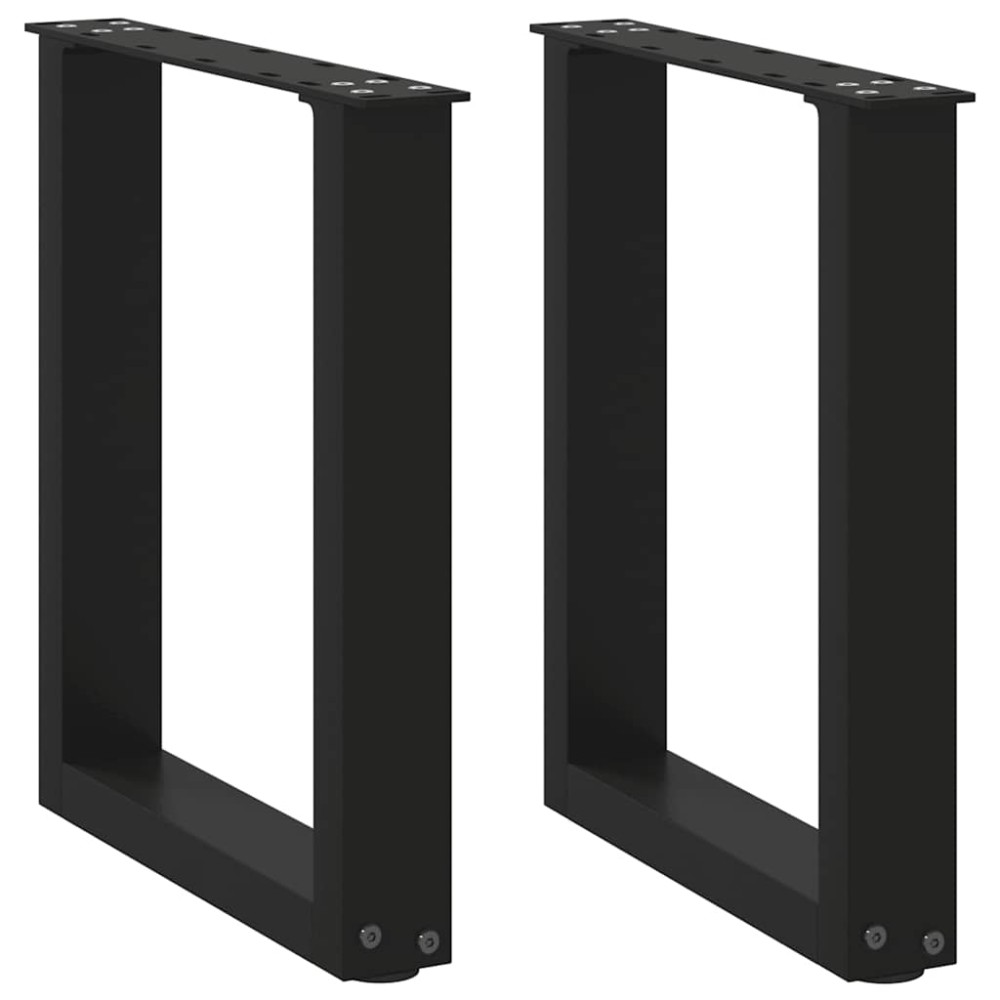 vidaXL Picioare pentru măsuță de cafea în formă de U, 2 buc., negru, 28x(42-43) cm, oțel