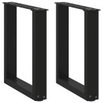 vidaXL Picioare pentru măsuță de cafea în formă de U, 2 buc., negru, 28x(42-43) cm, oțel vidaXL Picioare pentru măsuță de cafea în formă de U, 2 buc., negru, 28x(42-43) cm, oțel