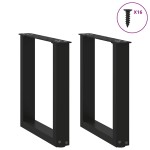 vidaXL Picioare pentru măsuță de cafea în formă de U, 2 buc., negru, 28x(42-43) cm, oțel vidaXL Picioare pentru măsuță de cafea în formă de U, 2 buc., negru, 28x(42-43) cm, oțel