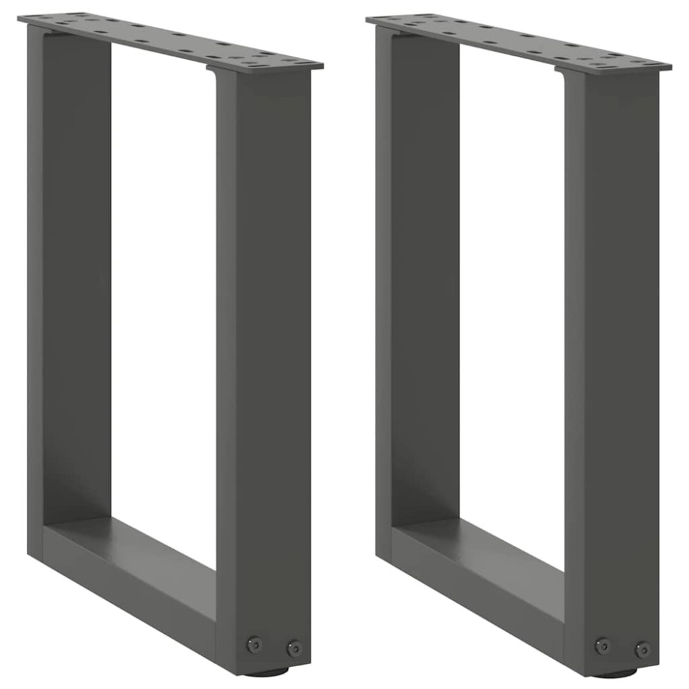 vidaXL Picioare pentru măsuță de cafea în formă de U, 2 buc., antracit, 28x(42-43) cm, oțel
