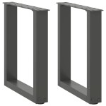 vidaXL Picioare pentru măsuță de cafea în formă de U, 2 buc., antracit, 28x(42-43) cm, oțel