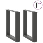 vidaXL Picioare pentru măsuță de cafea în formă de U, 2 buc., antracit, 28x(42-43) cm, oțel